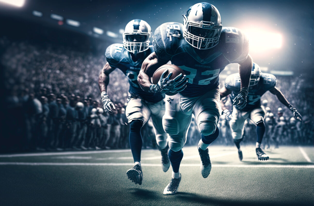 Match of american football. Postproducted generative AI digital Match of american football. Postproducted generative AI digital